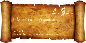 Lőrincz Zsombor névjegykártya